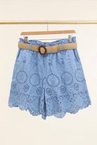100% Cotton Eyelet Escape Cotton Shorts - Desert Sunday