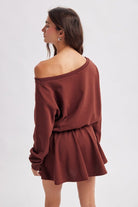 After Hours One-Shoulder Romper Dress - Desert Sunday
