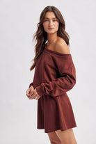After Hours One-Shoulder Romper Dress - Desert Sunday