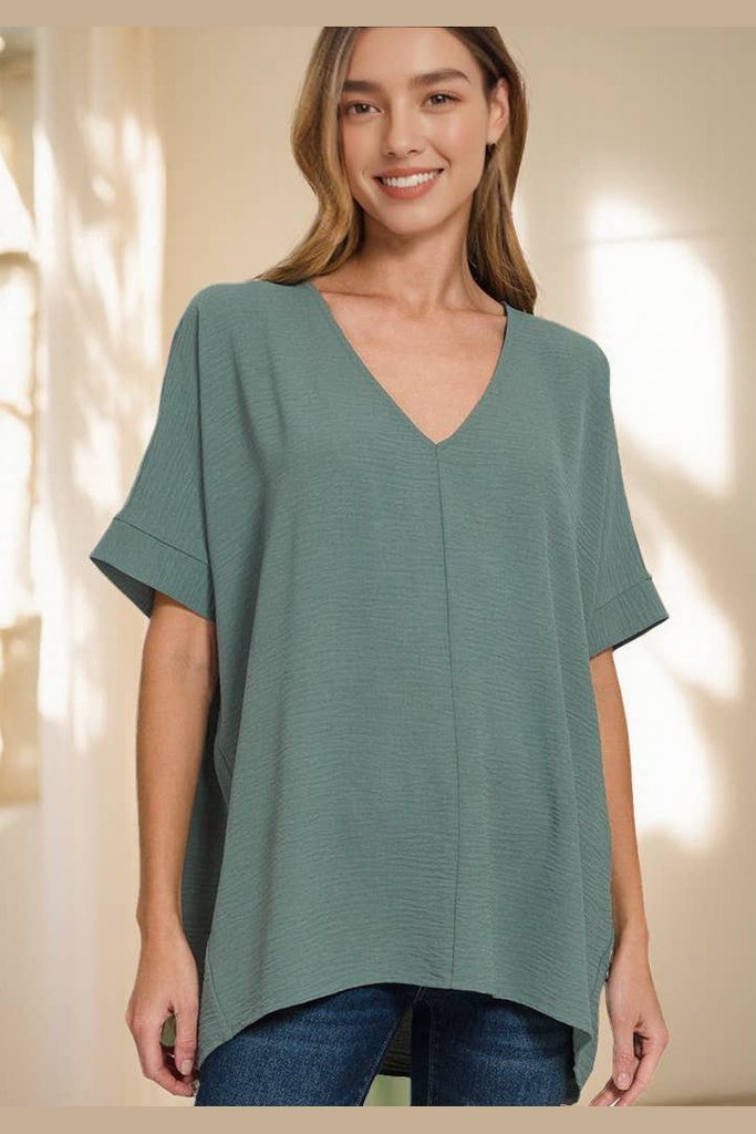 Airflow Dolman Short Sleeve Top Zenana - Desert Sunday