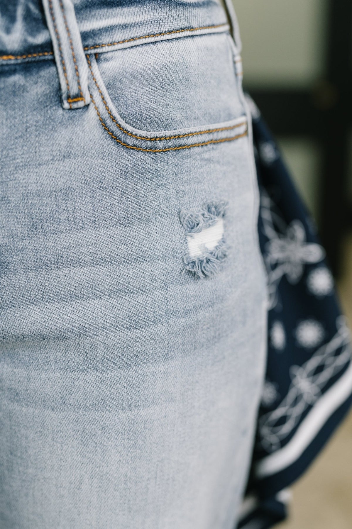 Alex Mid Rise Boyfriend Jean with Bandana Loop - Desert Sunday