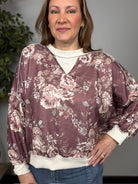 Antique Bouquet Sweatshirt in Mocha - Desert Sunday