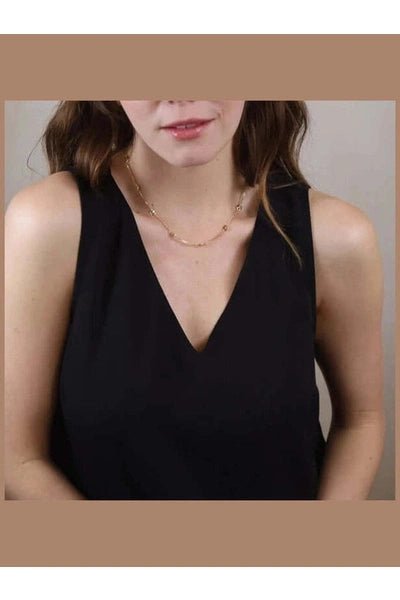 Ashley Box Chain Necklace 18K - Desert Sunday