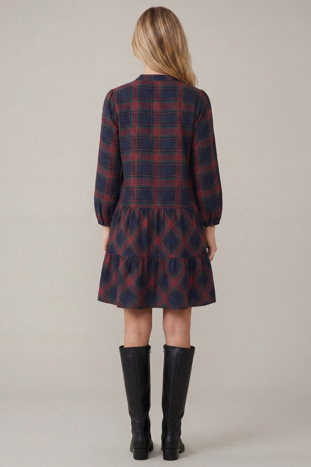 Autumn at the Lake Plaid Mini Dress - Desert Sunday