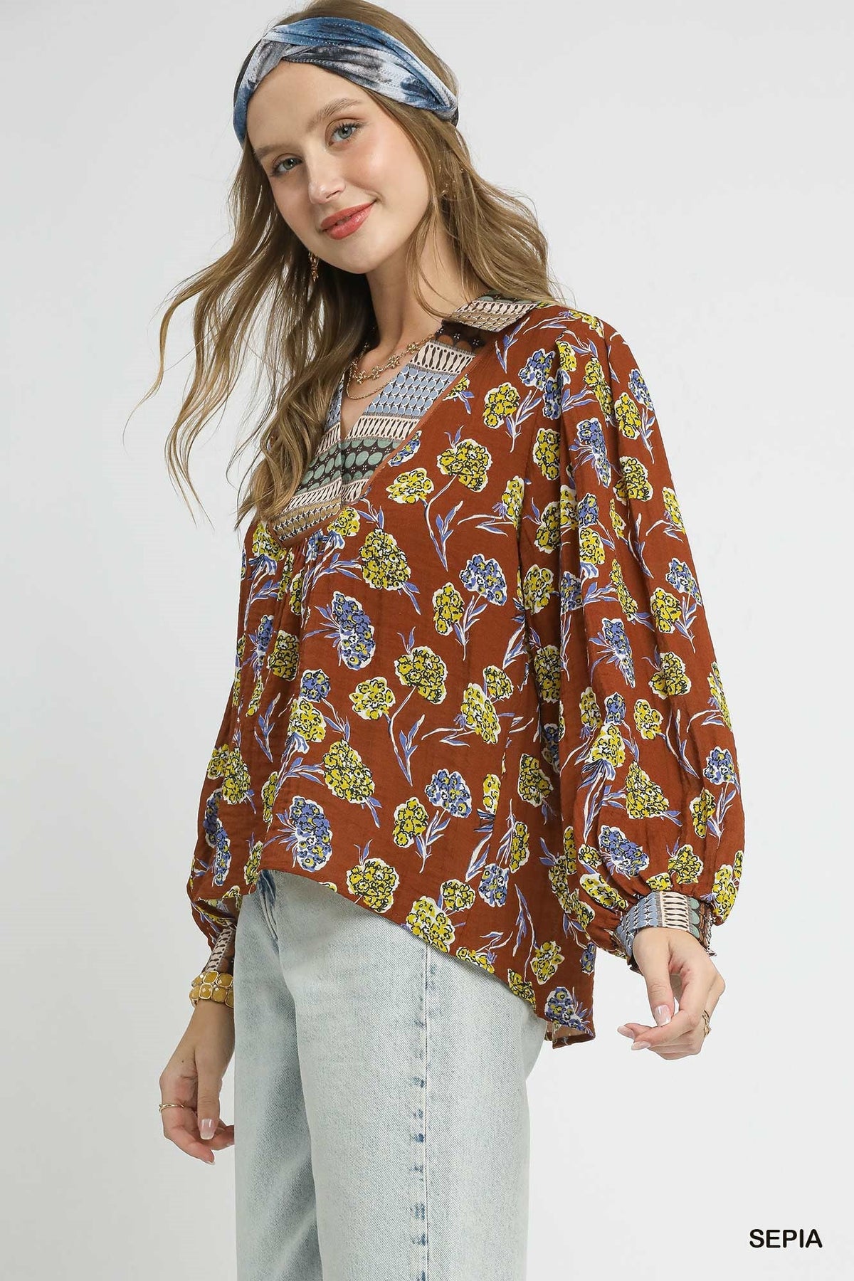 Autumn Mosaic Blouse - Desert Sunday