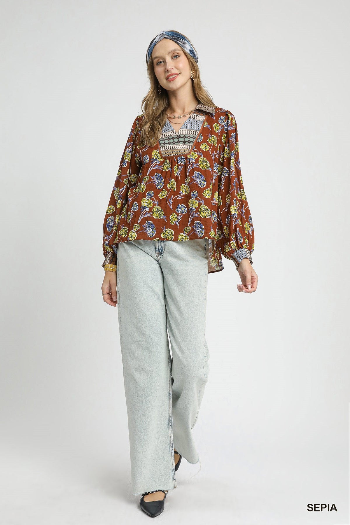 Autumn Mosaic Blouse - Desert Sunday