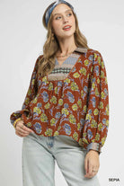 Autumn Mosaic Blouse - Desert Sunday