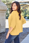 Basic Bae Bamboo Full Size Round Neck Drop Shoulder T-Shirt - Desert Sunday