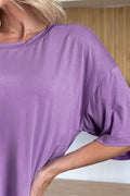 Basic Bae Bamboo Full Size Round Neck Drop Shoulder T-Shirt - Desert Sunday