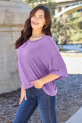 Basic Bae Bamboo Full Size Round Neck Drop Shoulder T-Shirt - Desert Sunday