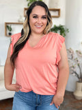 Basic Bae Full Size Bamboo Notched Ruffled Short Sleeve T-Shirt - Desert Sunday