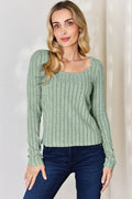 Basic Bae Full Size Ribbed Long Sleeve T-Shirt - Desert Sunday