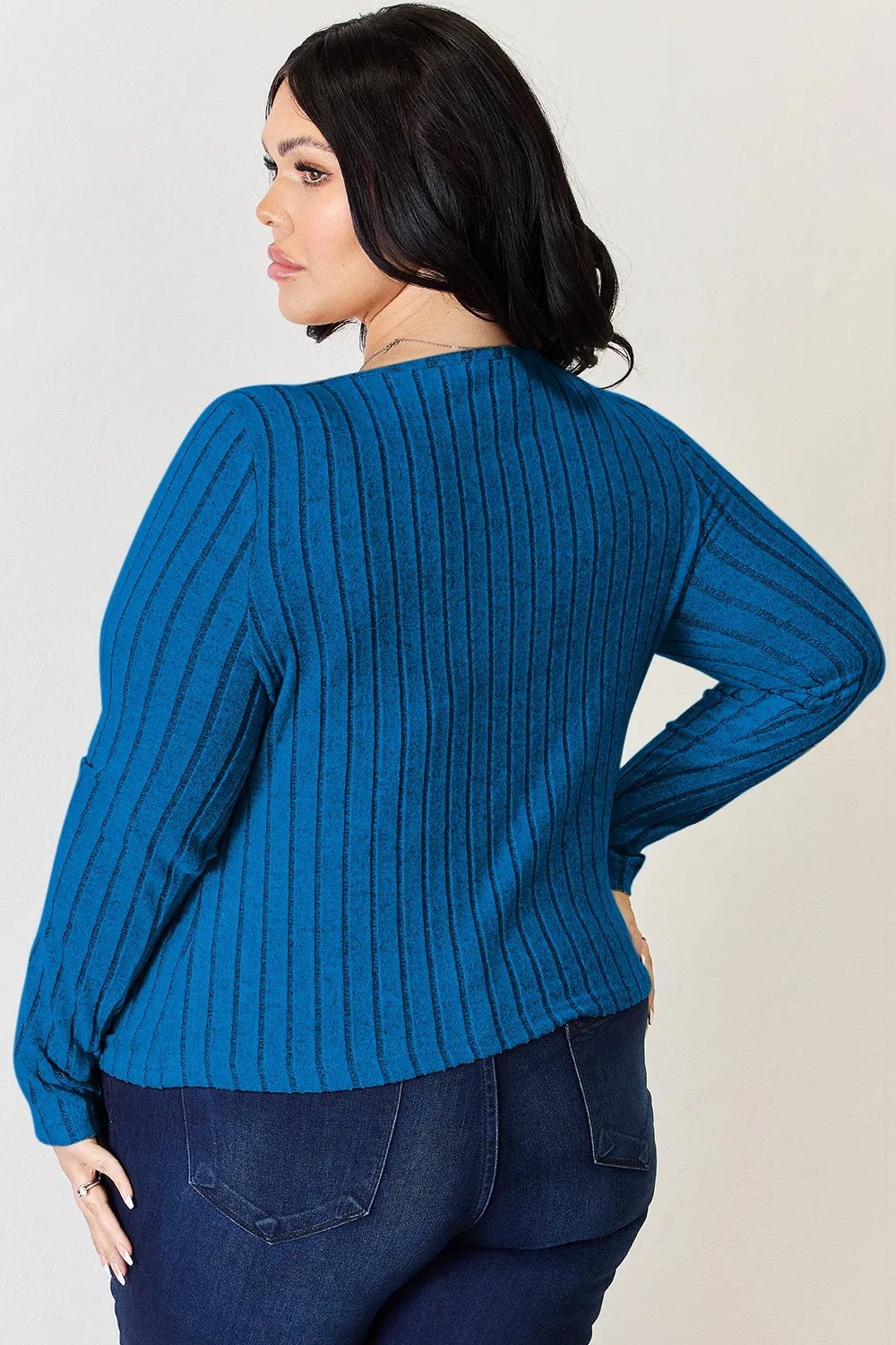 Basic Bae Full Size Ribbed Long Sleeve T-Shirt - Desert Sunday