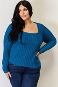 Basic Bae Full Size Ribbed Long Sleeve T-Shirt - Desert Sunday