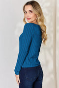 Basic Bae Full Size Ribbed Long Sleeve T-Shirt - Desert Sunday