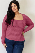 Basic Bae Full Size Ribbed Long Sleeve T-Shirt - Desert Sunday