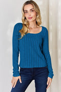 Basic Bae Full Size Ribbed Long Sleeve T-Shirt - Desert Sunday