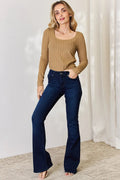 Basic Bae Full Size Ribbed Long Sleeve T-Shirt - Desert Sunday