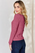 Basic Bae Full Size Ribbed Long Sleeve T-Shirt - Desert Sunday