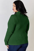 Basic Bae Full Size Ribbed Mock Neck Long Sleeve T-Shirt - Desert Sunday