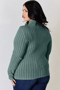 Basic Bae Full Size Ribbed Mock Neck Long Sleeve T-Shirt - Desert Sunday