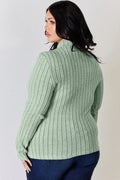 Basic Bae Full Size Ribbed Mock Neck Long Sleeve T-Shirt - Desert Sunday