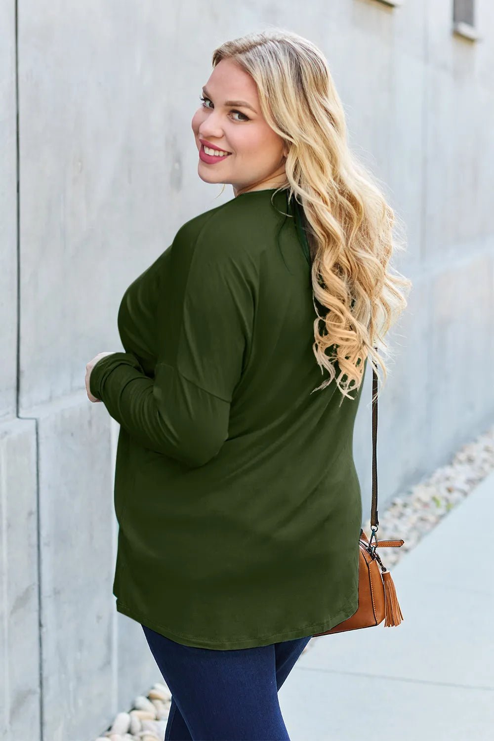 Basic Bae Full Size Round Neck Dropped Shoulder T-Shirt - Desert Sunday