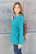 Basic Bae Full Size Round Neck Dropped Shoulder T-Shirt - Desert Sunday