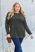 Basic Bae Full Size Round Neck Dropped Shoulder T-Shirt - Desert Sunday