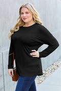 Basic Bae Full Size Round Neck Dropped Shoulder T-Shirt - Desert Sunday