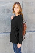 Basic Bae Full Size Round Neck Dropped Shoulder T-Shirt - Desert Sunday