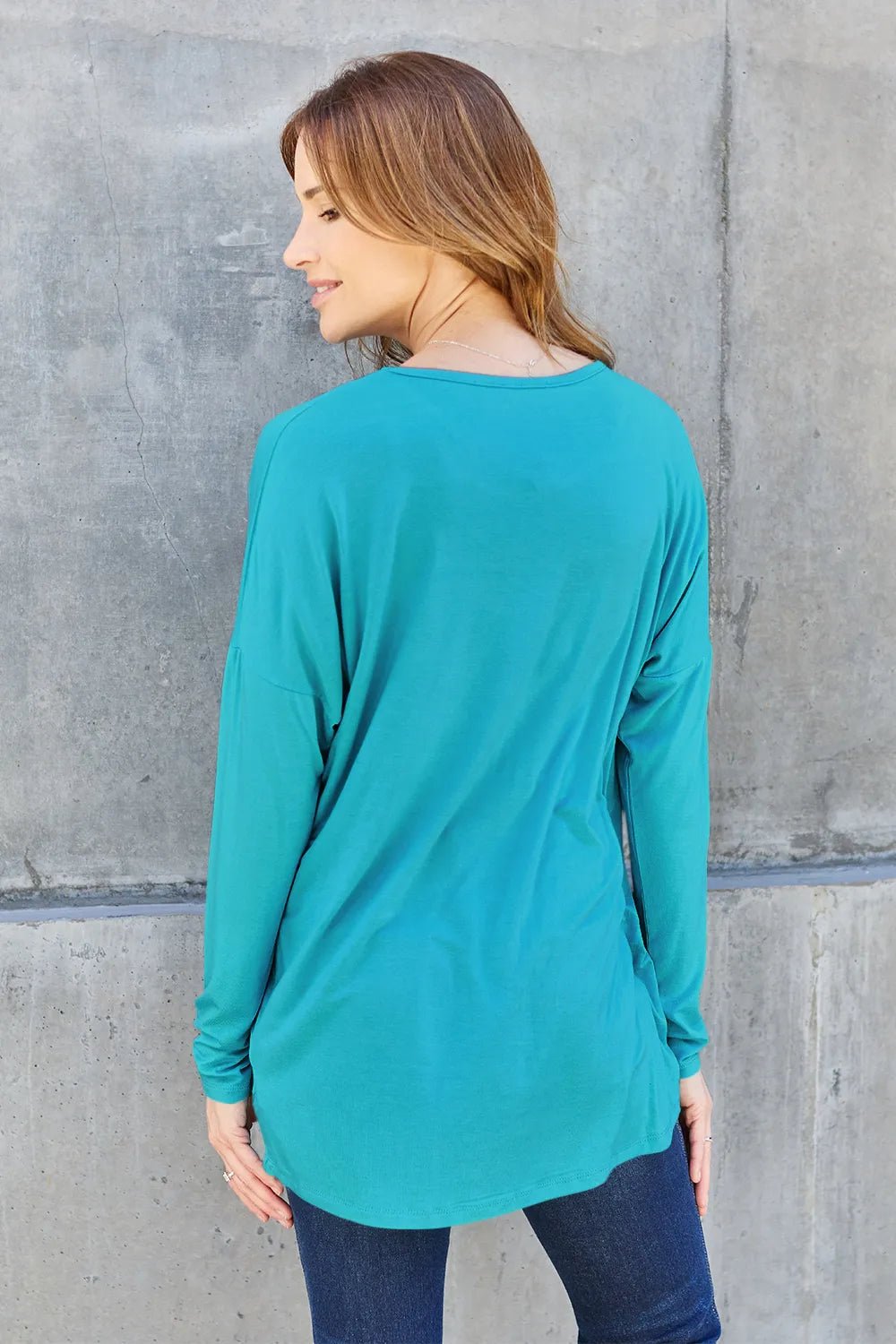 Basic Bae Full Size Round Neck Dropped Shoulder T-Shirt - Desert Sunday