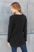 Basic Bae Full Size Round Neck Dropped Shoulder T-Shirt - Desert Sunday