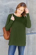 Basic Bae Full Size Round Neck Dropped Shoulder T-Shirt - Desert Sunday