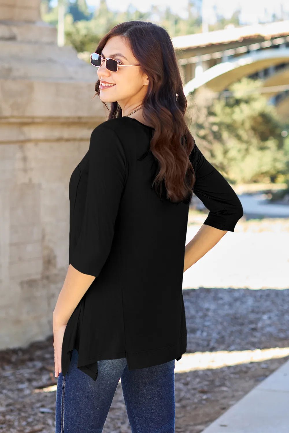 Basic Bae Full Size Round Neck Pocketed T-Shirt - Desert Sunday