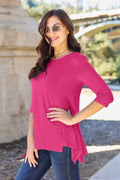Basic Bae Full Size Round Neck Pocketed T-Shirt - Desert Sunday