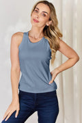 Basic Bae Full Size Round Neck Racerback Tank - Desert Sunday