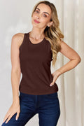 Basic Bae Full Size Round Neck Racerback Tank - Desert Sunday