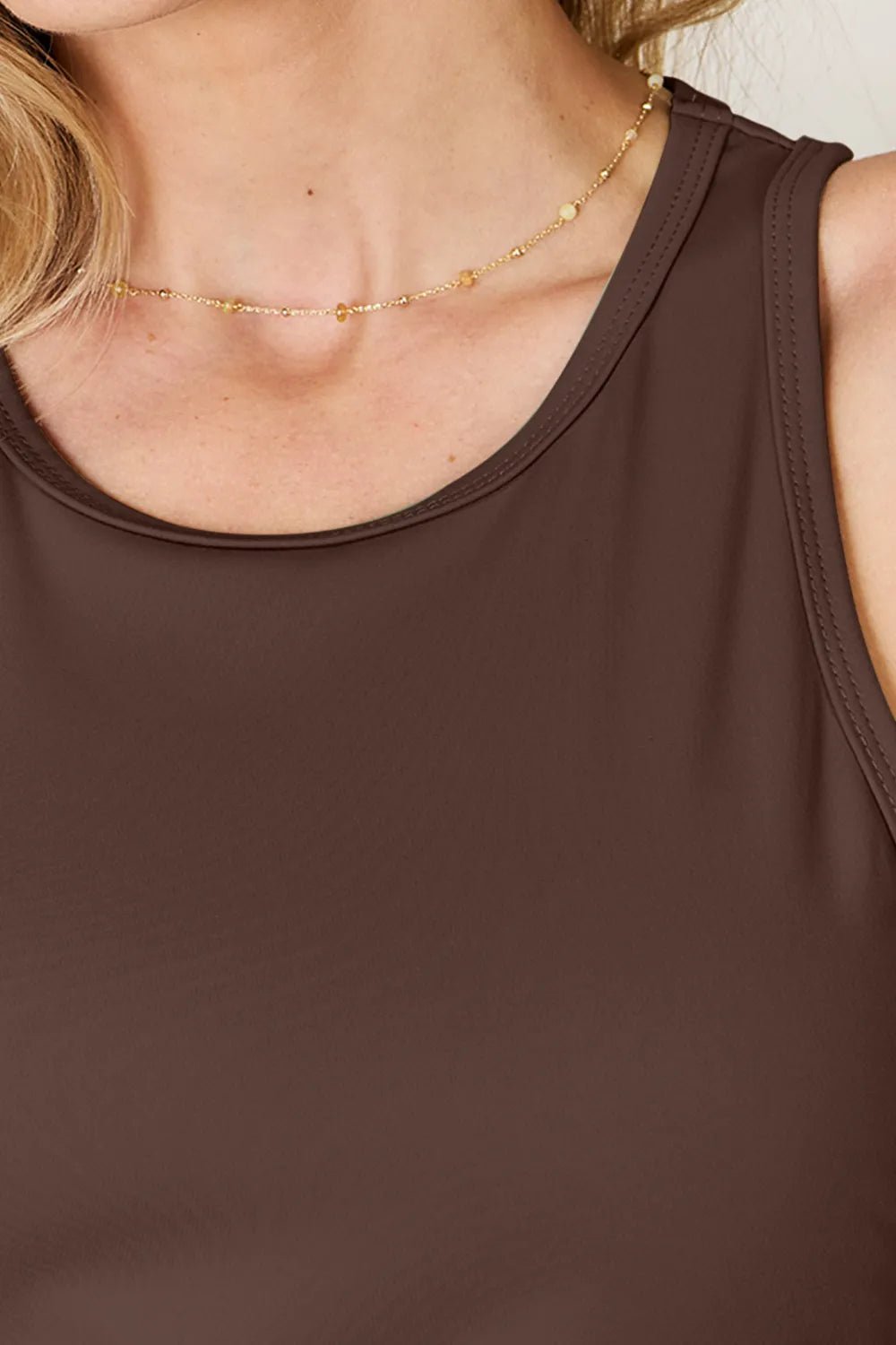 Basic Bae Full Size Round Neck Racerback Tank - Desert Sunday