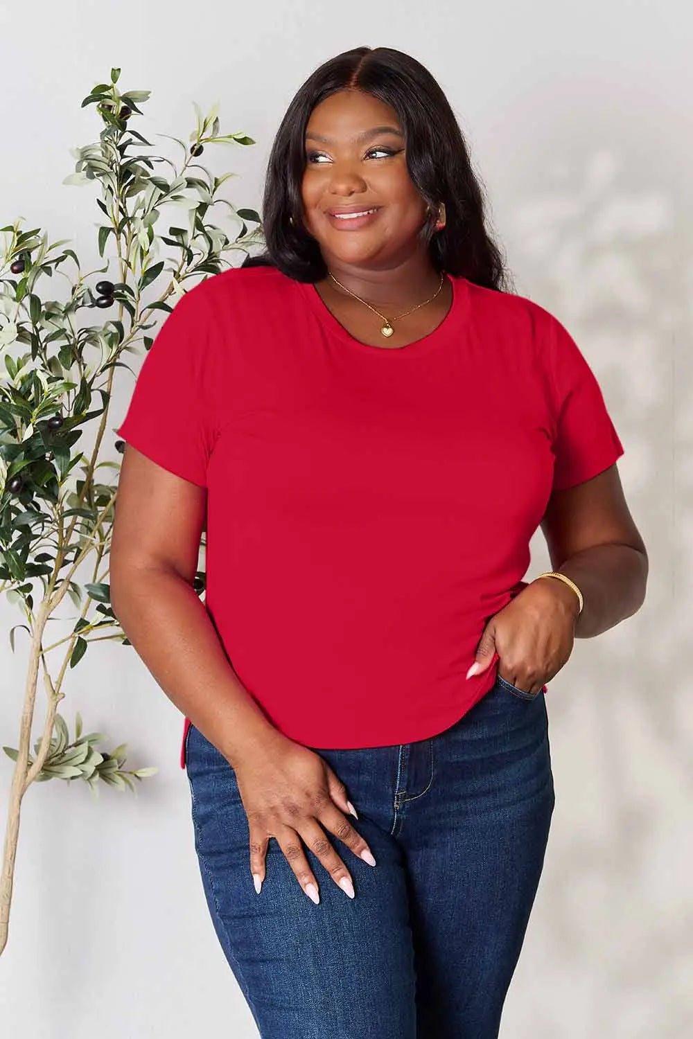 Basic Bae Full Size Round Neck Short Sleeve T-Shirt - Desert Sunday