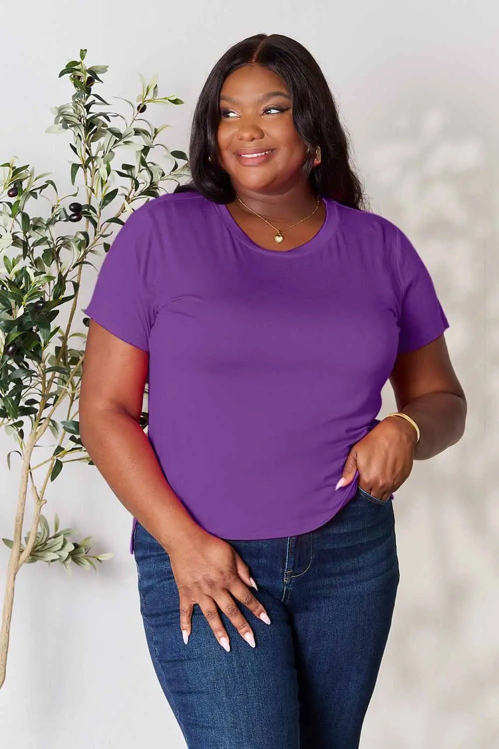 Basic Bae Full Size Round Neck Short Sleeve T-Shirt - Desert Sunday
