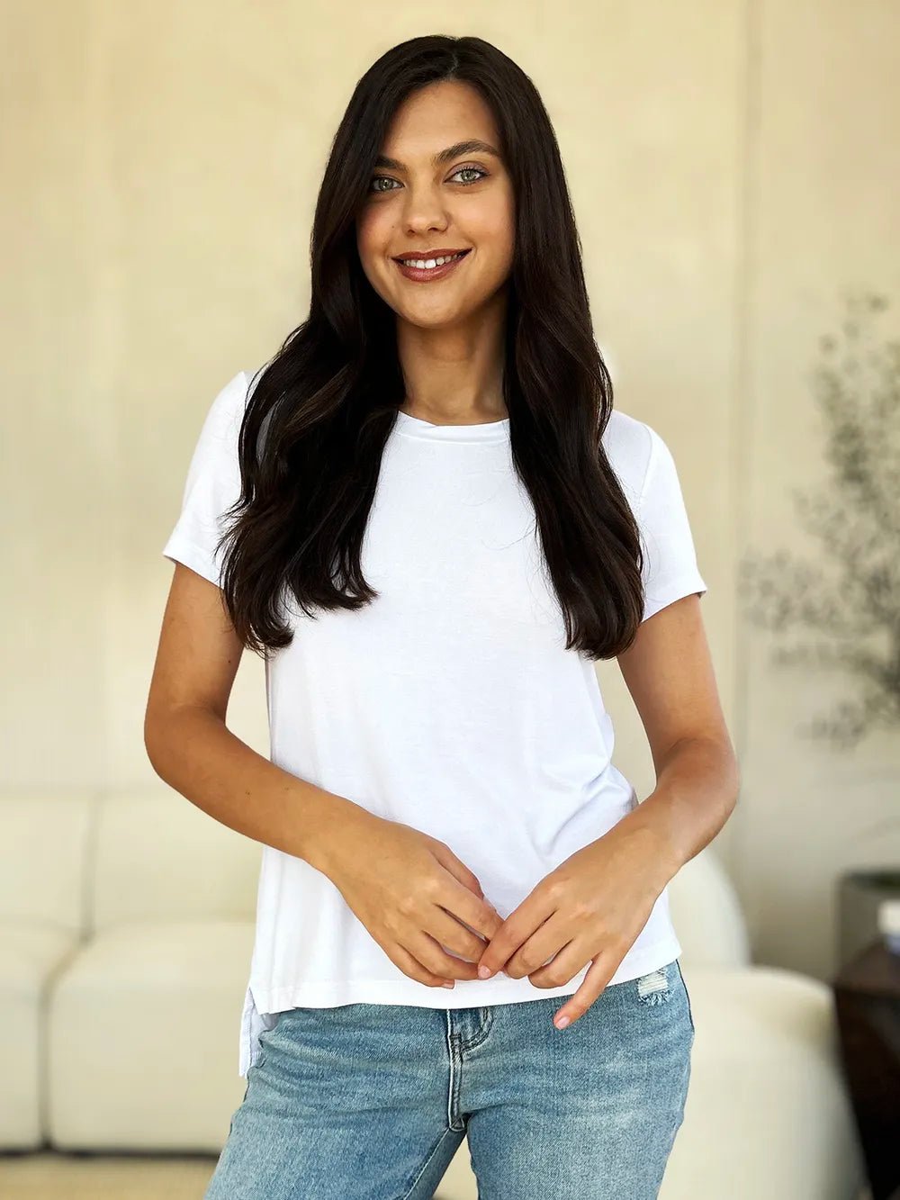 Basic Bae Full Size Round Neck Short Sleeve T-Shirt - Desert Sunday