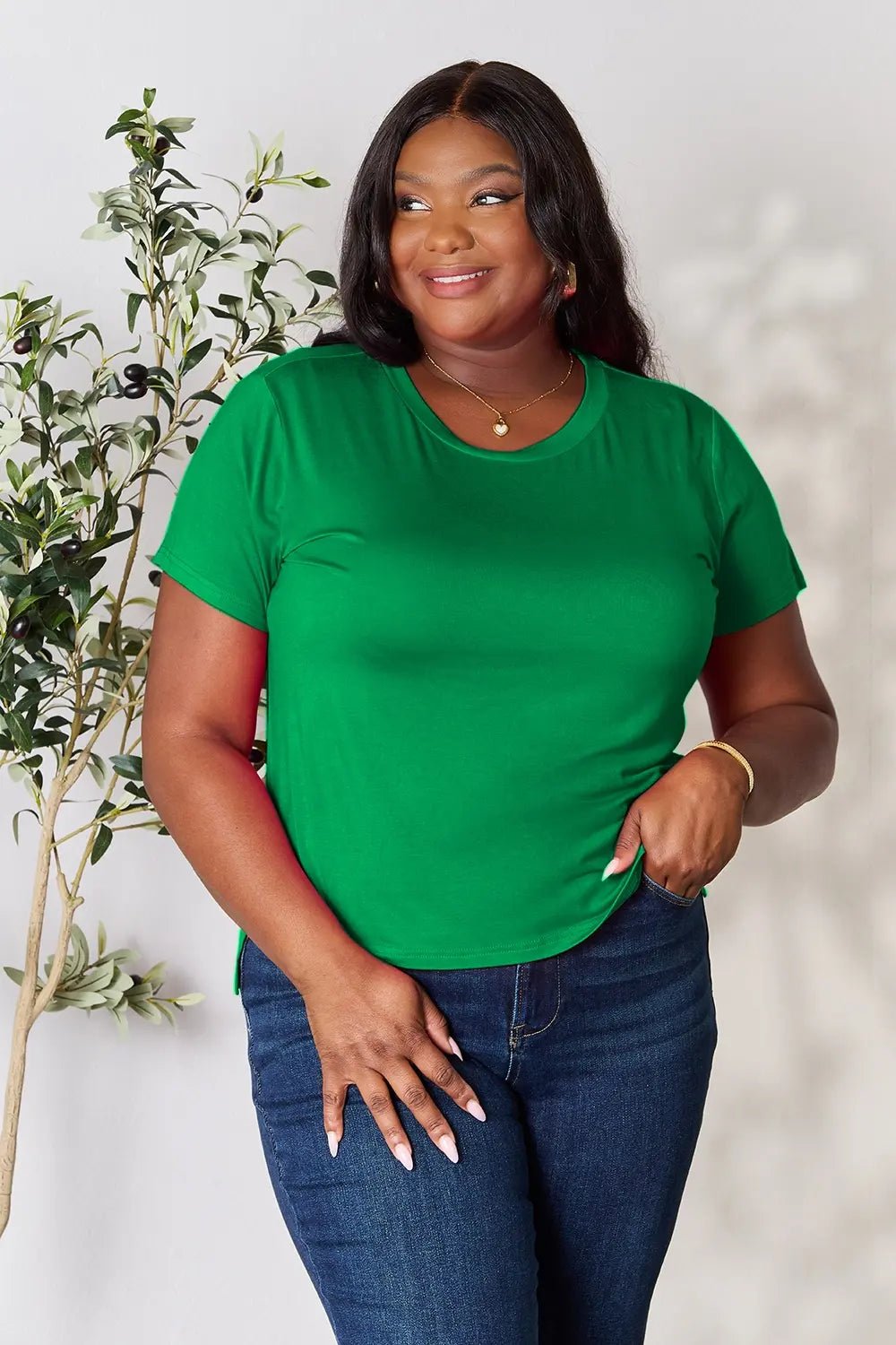 Basic Bae Full Size Round Neck Short Sleeve T-Shirt - Desert Sunday