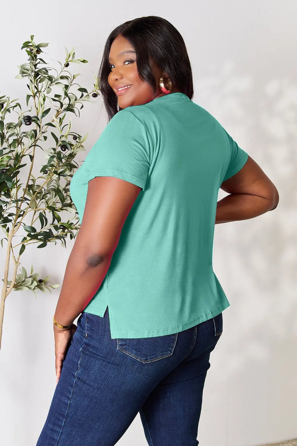 Basic Bae Full Size Round Neck Short Sleeve T-Shirt - Desert Sunday
