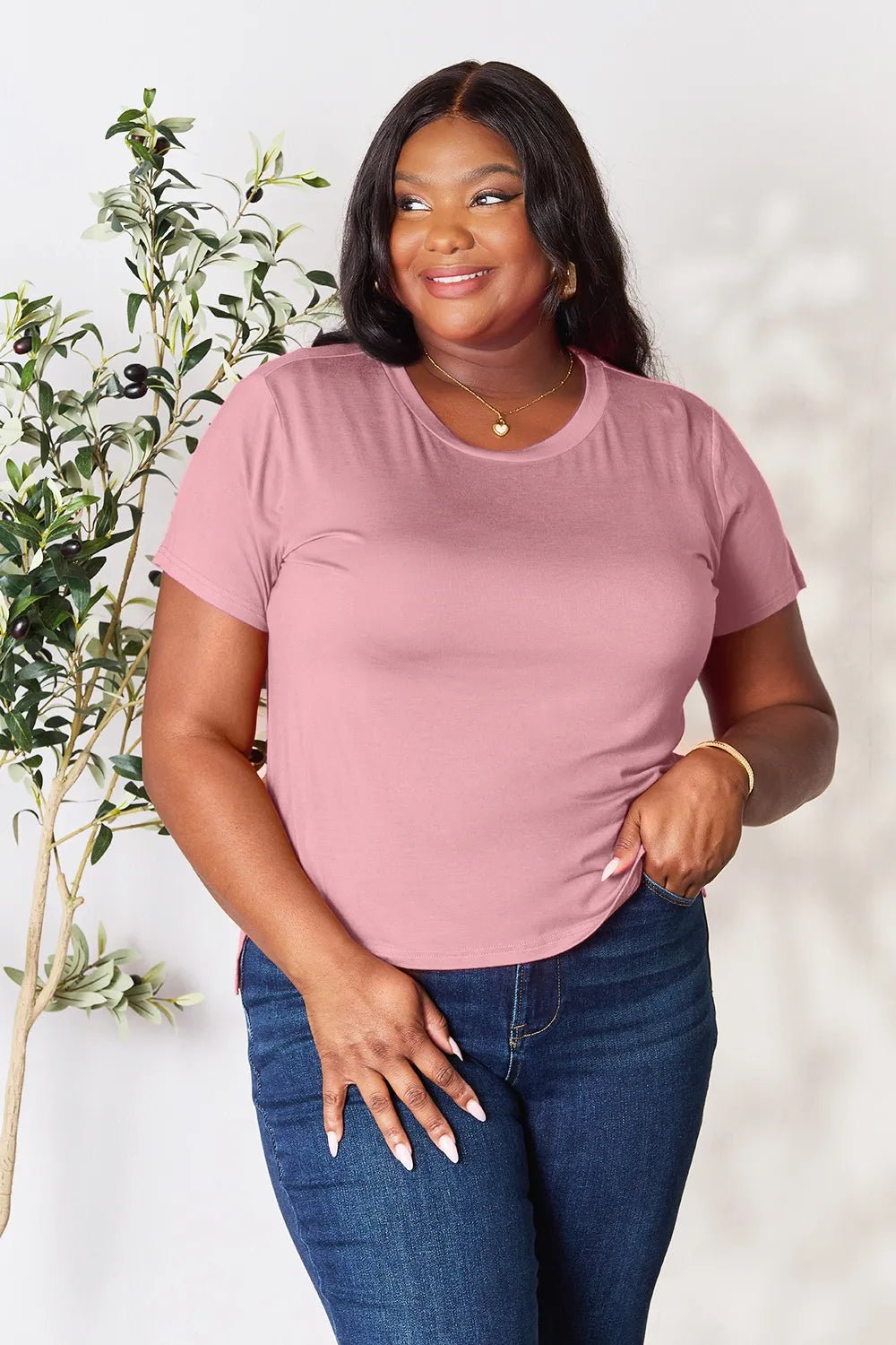 Basic Bae Full Size Round Neck Short Sleeve T-Shirt - Desert Sunday