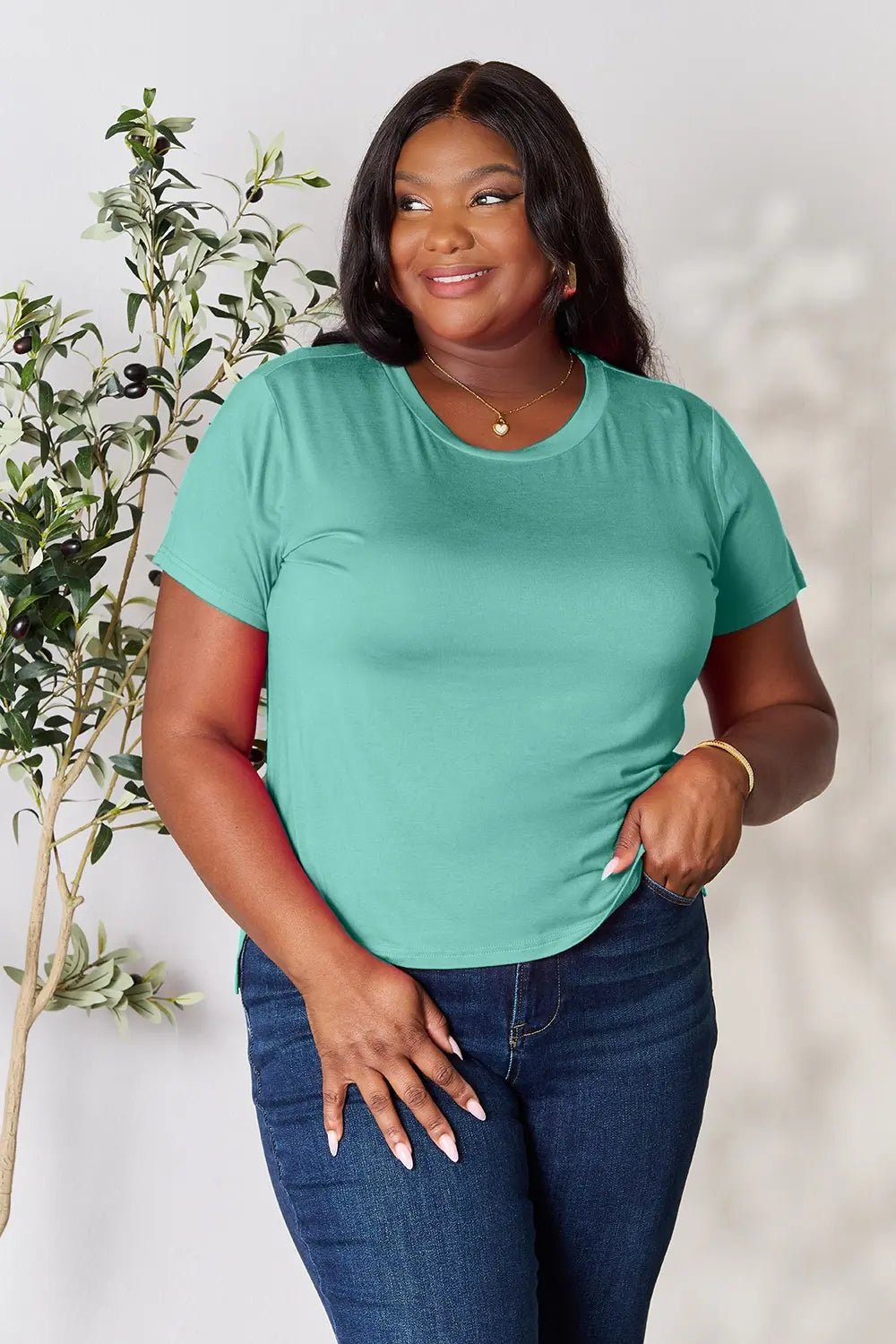 Basic Bae Full Size Round Neck Short Sleeve T-Shirt - Desert Sunday