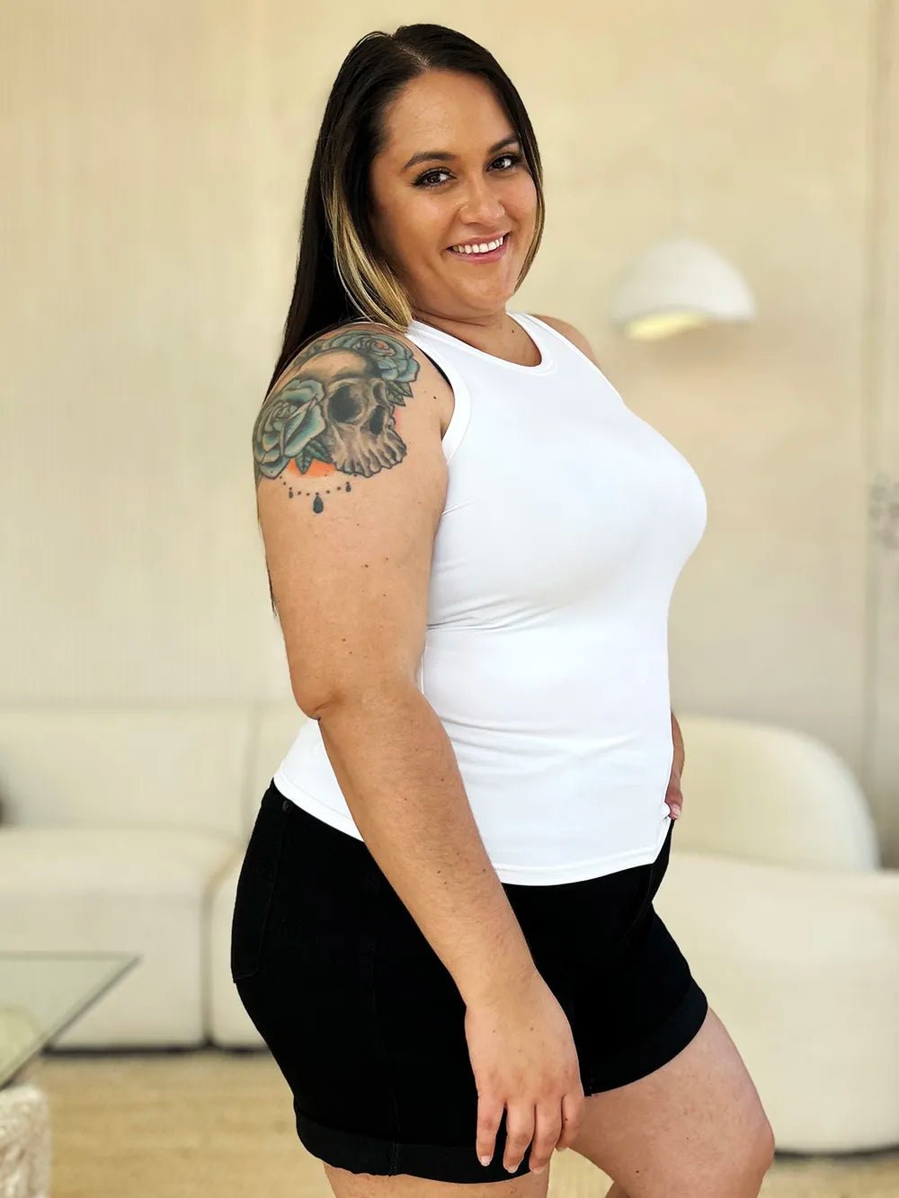 Basic Bae Full Size Round Neck Slim Tank - Desert Sunday