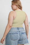 Basic Bae Full Size Round Neck Slim Tank - Desert Sunday