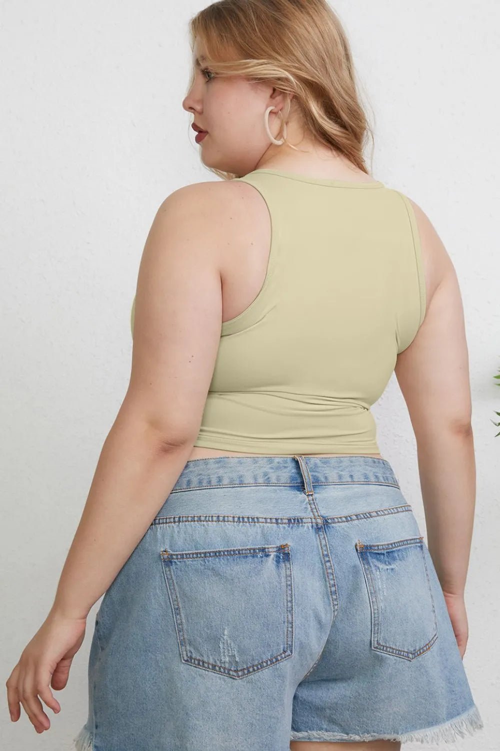 Basic Bae Full Size Round Neck Slim Tank - Desert Sunday