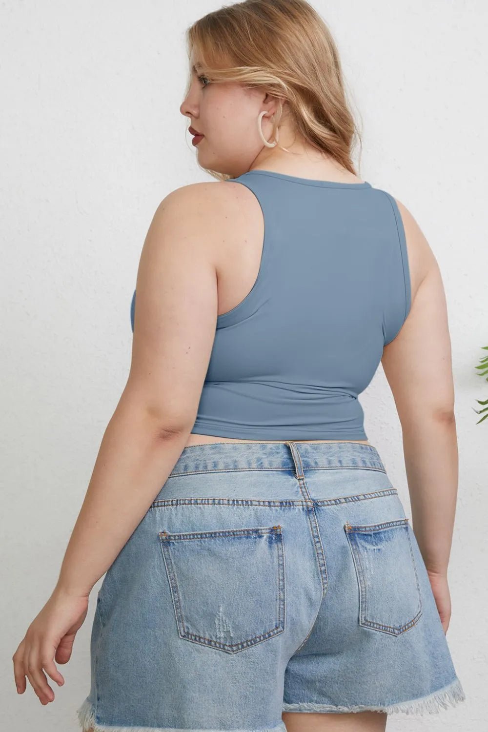 Basic Bae Full Size Round Neck Slim Tank - Desert Sunday